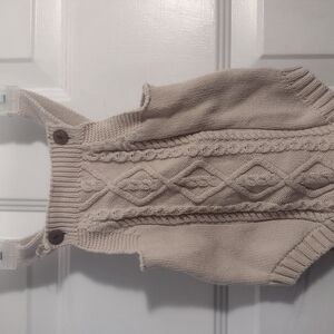 Cream Cable Knit One Piece Bodysuit